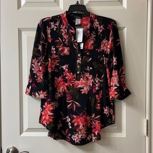 3/4 Sleeve Floral Blouse